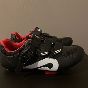 Peloton cycling shoes with standard Peloton clips.